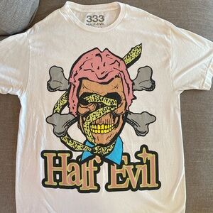 Half-Evil mens t-shirt, size L, white